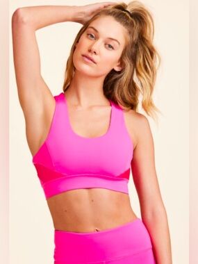 Alala Vamp Hot Pink Racerback Premium Sports Bra - Women's small